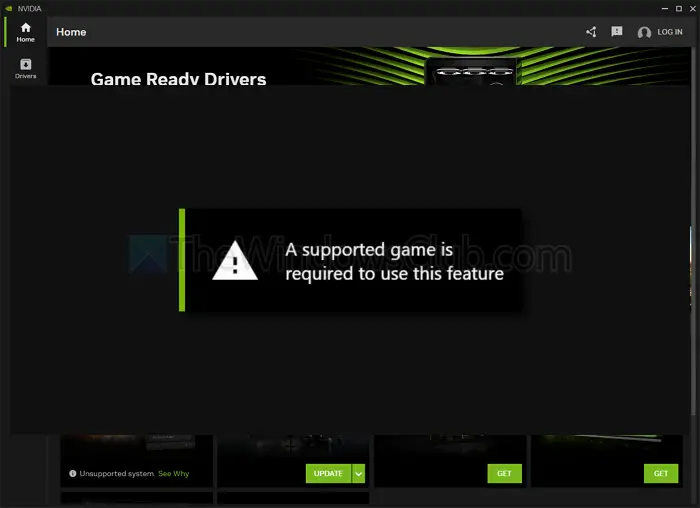 Supported Game is required to use this feature