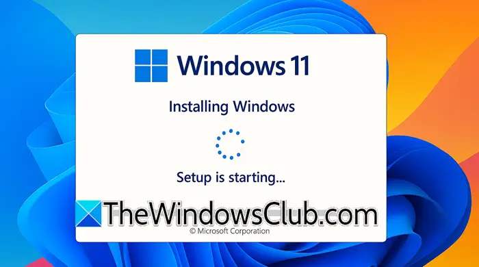 Windows 11 installation starts all over again